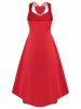 Plus Size Strappy Heart High Low Valentines Dress -  