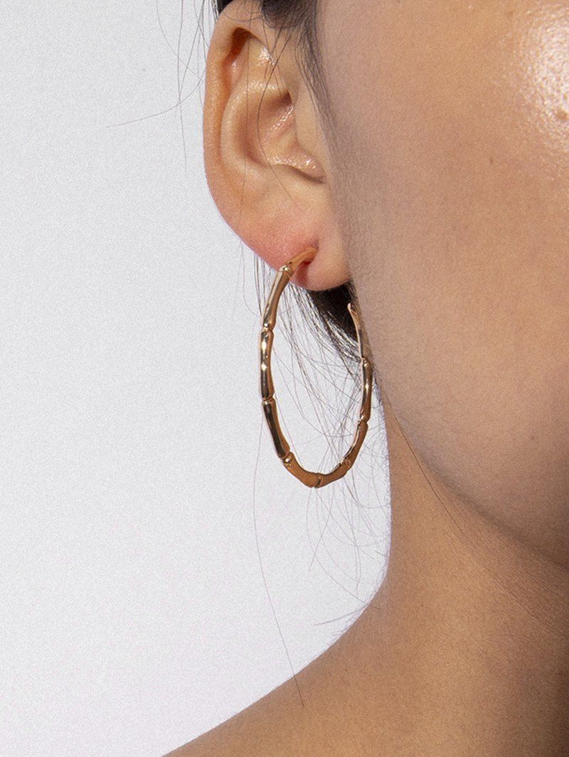 

Bamboo Hoop Earrings, Gold