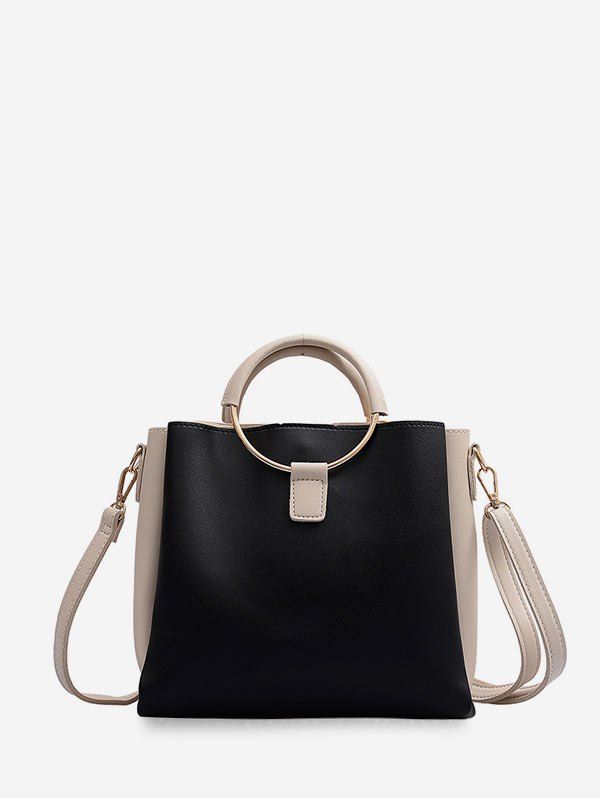 

Two Tone Square Hand Bag, Black