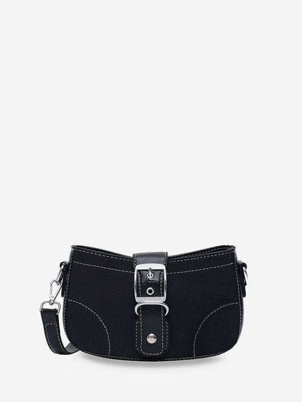 

PU Vintage Shoulder Bag, Black