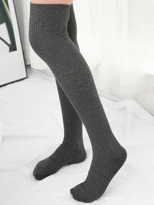 

Solid Sports Over The Knee Socks, Dark gray