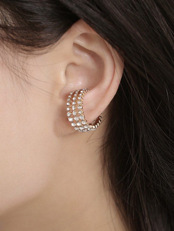 

Rhinestone Circle Cuff Earring, Transparent