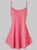 Plus Size Lace Knotted Tank Top and Tunic Cami Top Set -  