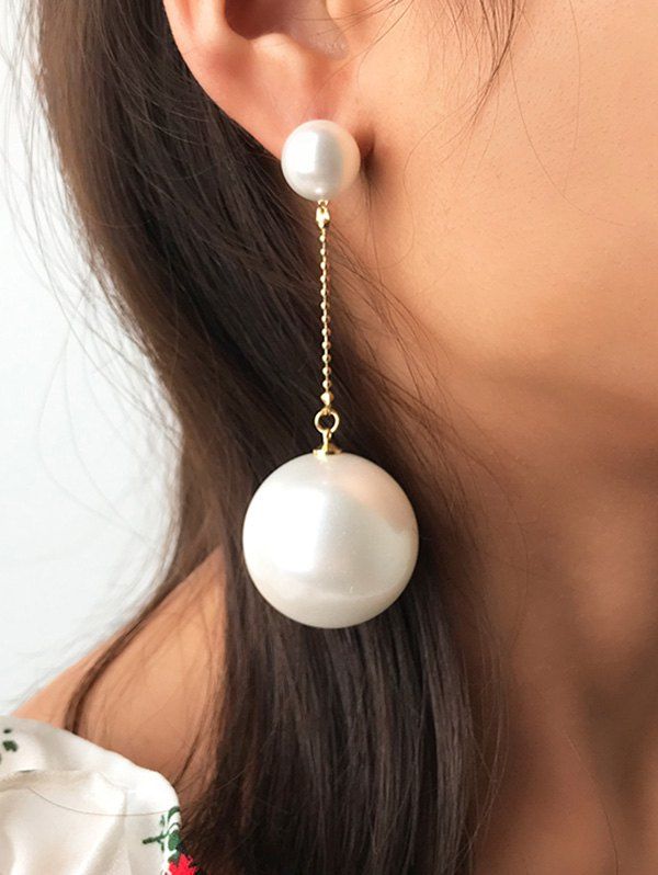 

Faux Pearl Large Drop Earrings, White