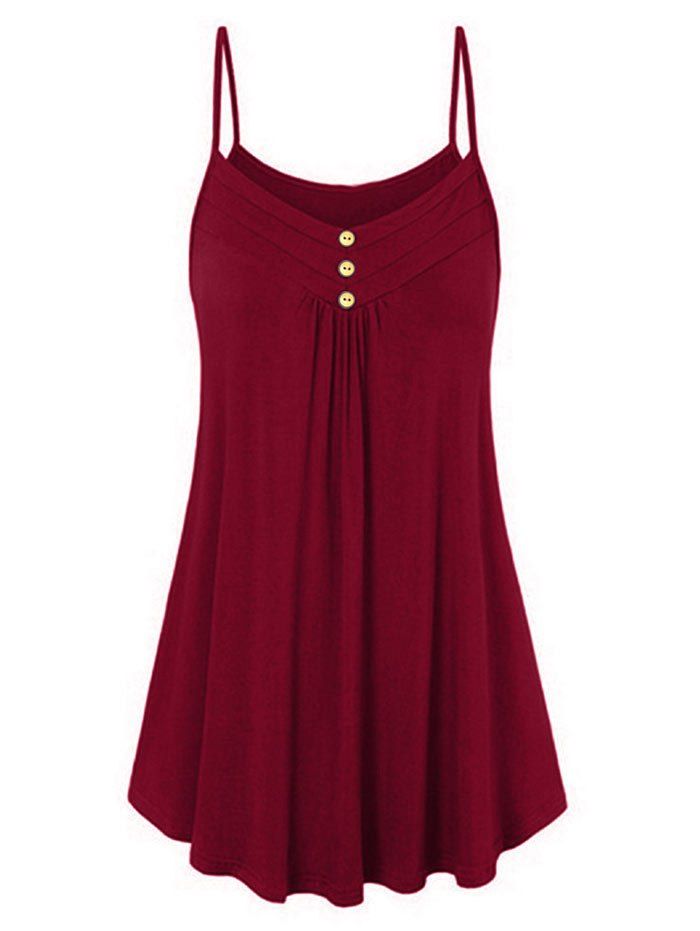 

Buttoned Trapeze Cami Dress, Red wine