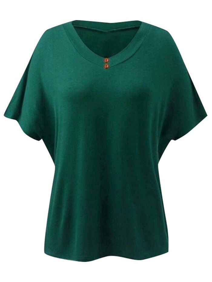 

V Neck Batwing Sleeve Top, Medium forest green