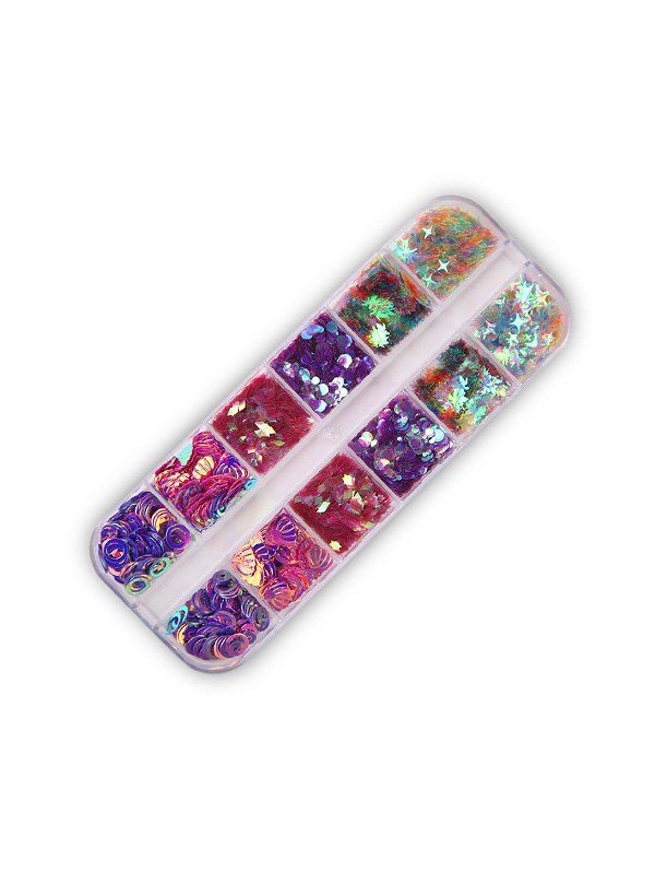 

Moon And Stars Mixed Sequin Nail Decorations, Multi-b