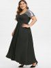 Plus Size Sequin Crossover Maxi Prom Dress -  