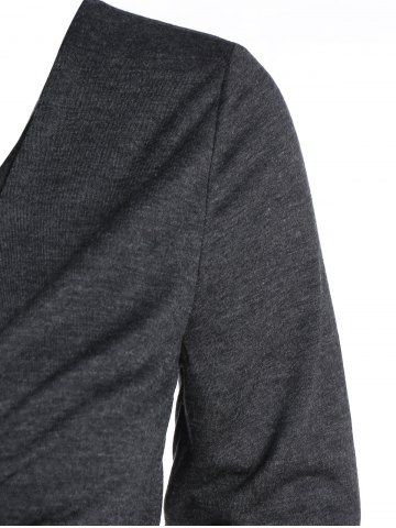 

Twist Front Heathered V Neck T-shirt, Ash gray
