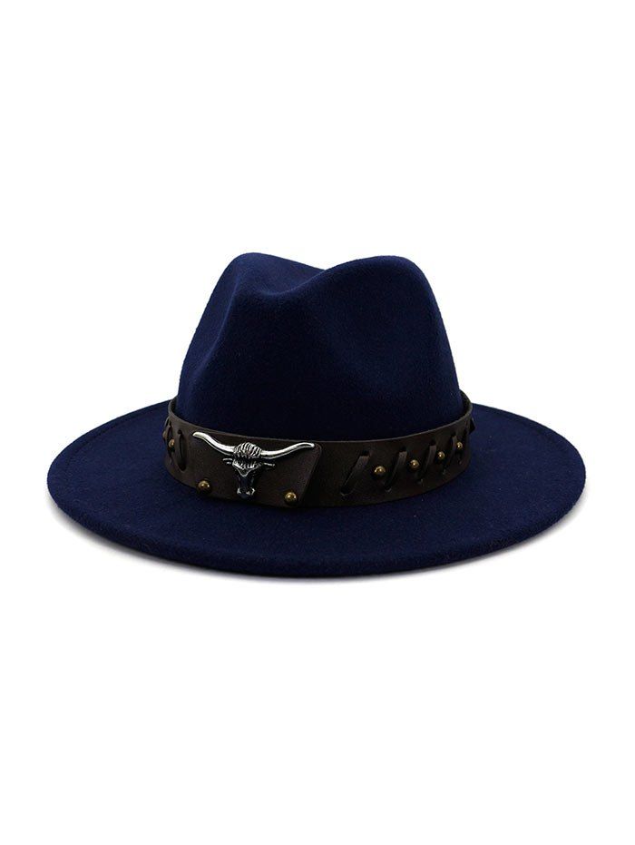 

Animal Head Embellished Jazz Hat, Cadetblue