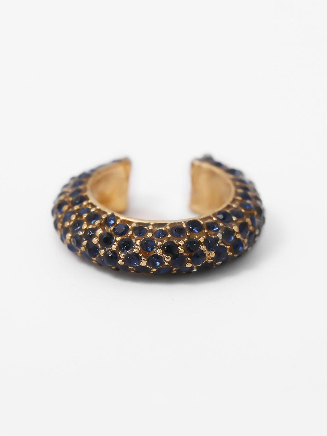 

Brief C Shape Rhinestone Cuff Earring, Black