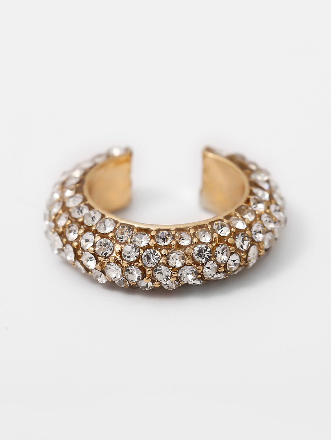 

Brief C Shape Rhinestone Cuff Earring, Transparent