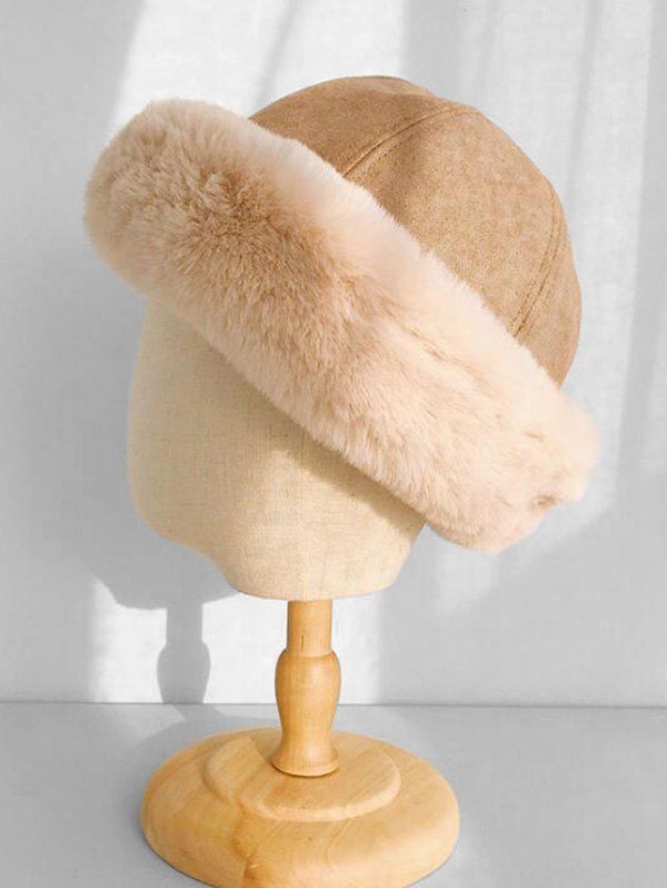 

Faux Fur Winter Thick Bucket Hat, Khaki