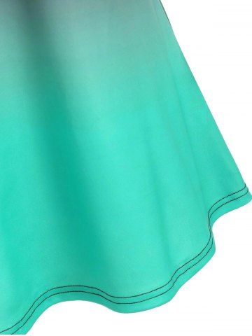 

Plus Size Keyhole Ombre Color Sequin Tank Top, Sea turtle green
