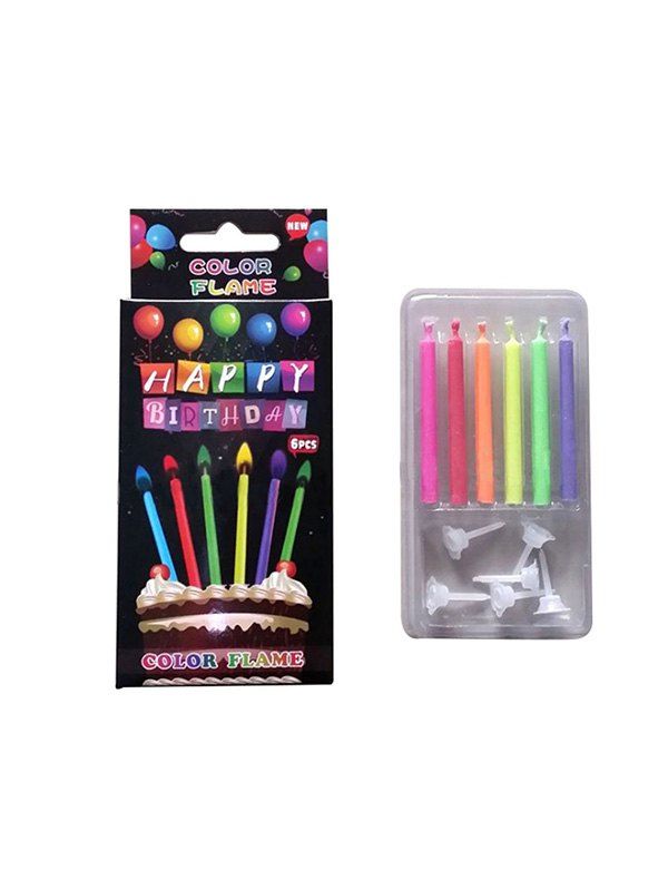 

Colorful Flame Birthday Candles, Multi-a