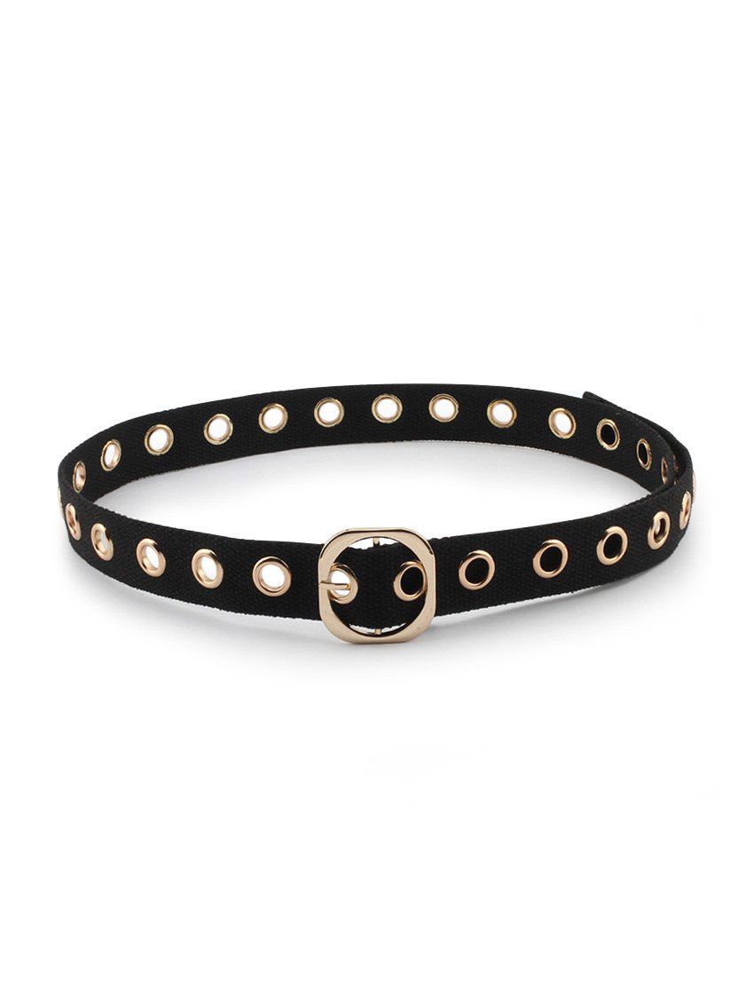 

Alloy Grommet Pin Buckle Belt, Black