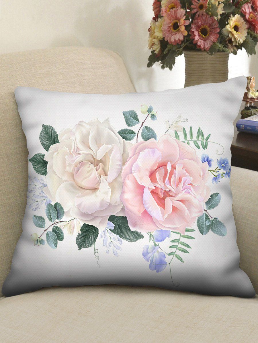 

Valentine Flowers Letter Pattern Decorative Pillowcase, Multi-d