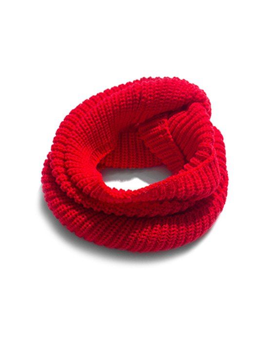 

Winter Solid Knitted Neck Scarf, Red