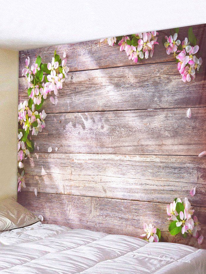 

Flower Wood Grain Print Wall Decor Tapestry, Multi