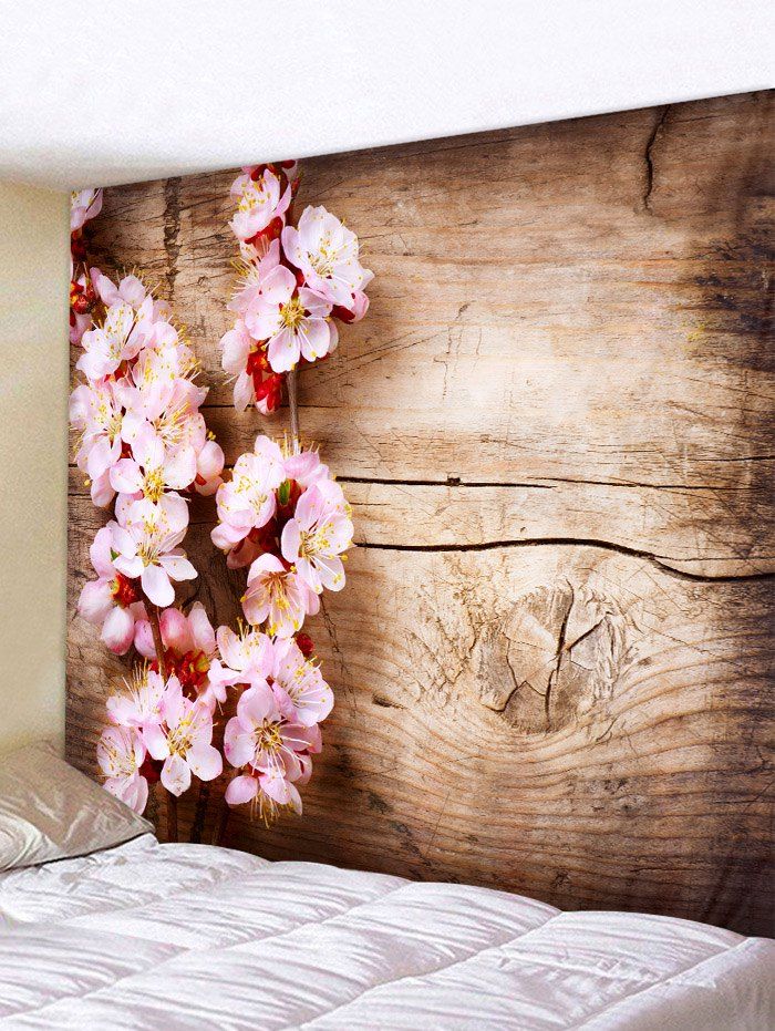 

Flower Wood Grain Print Wall Art Tapestry, Multi