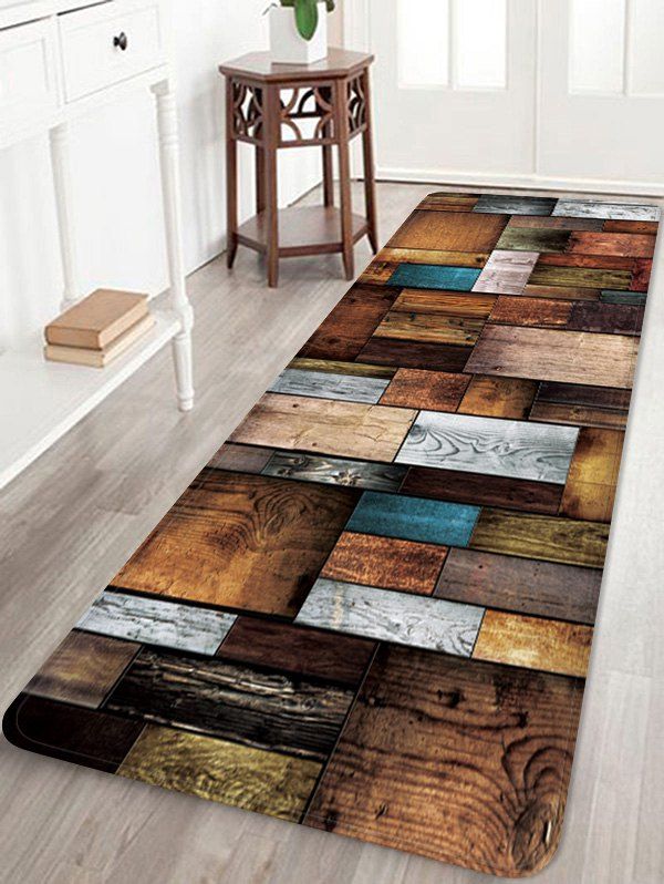 

Wood Grain Print Floor Decor Area Rug, Sepia