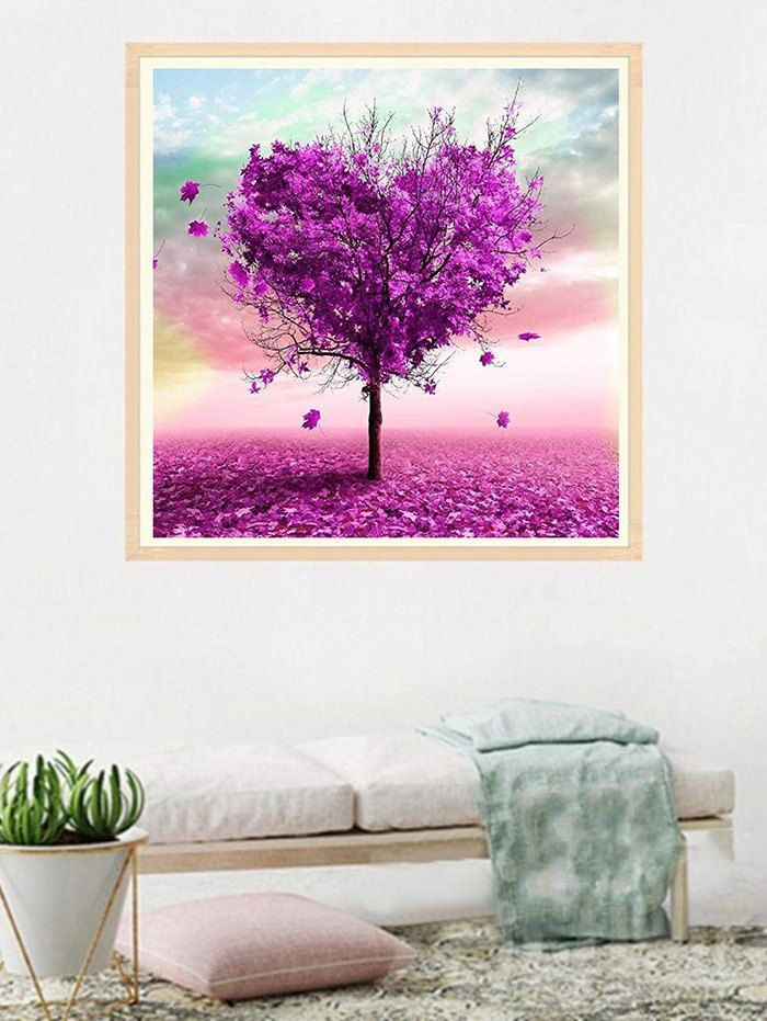 

Valentine Heart Tree Pattern Unframed DIY Rhinestone Painting, Dimorphotheca magenta