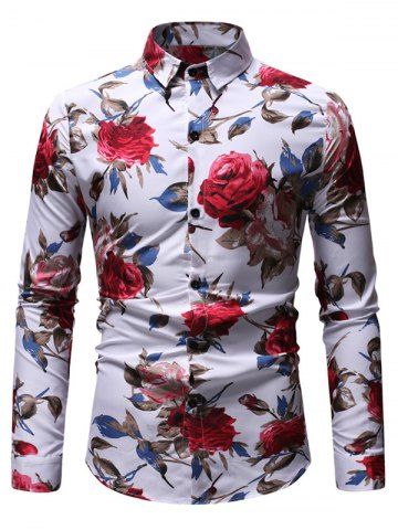 [35% OFF] Simple Shirt Collar Color Block Plaid Print Long Sleeves Men ...