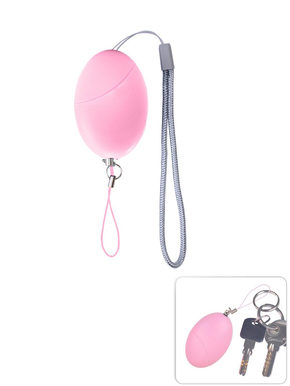 

Personal Protection Egg Shape Safety Alarm Device, Pink