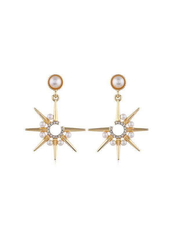 

Faux Pearl Star Drop Earrings, Gold