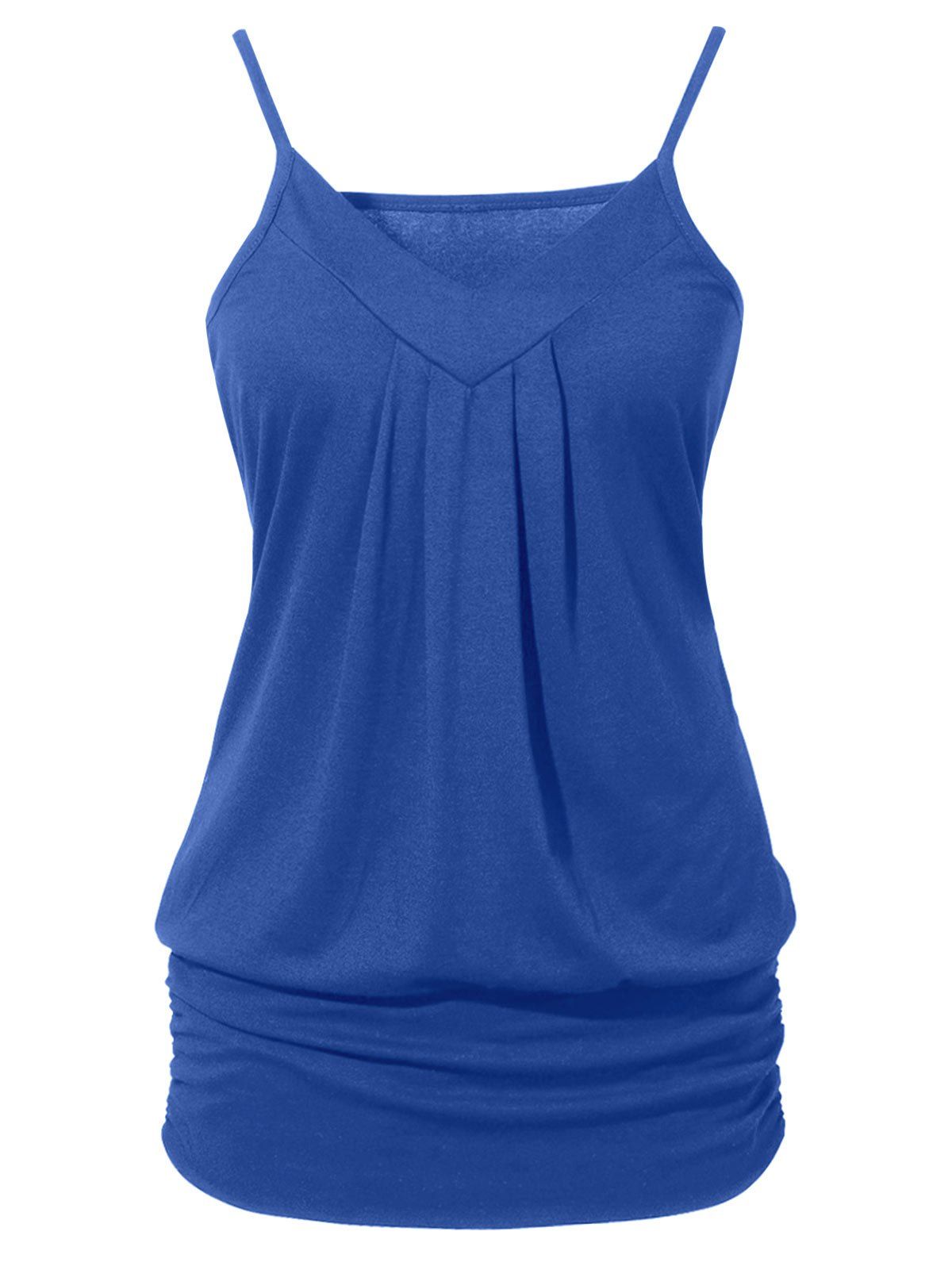

Solid Color Casual Spaghetti Strap Top, Ocean blue