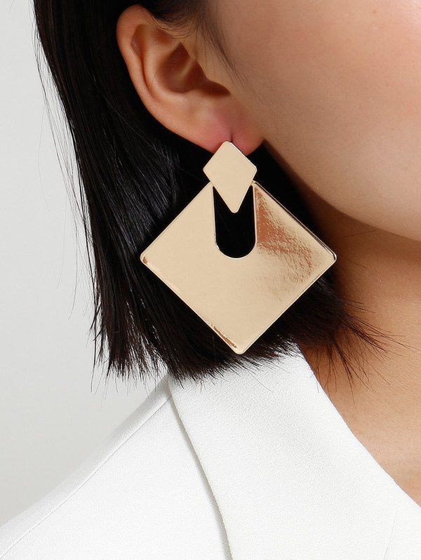 

Square Disc Stud Earrings, Gold