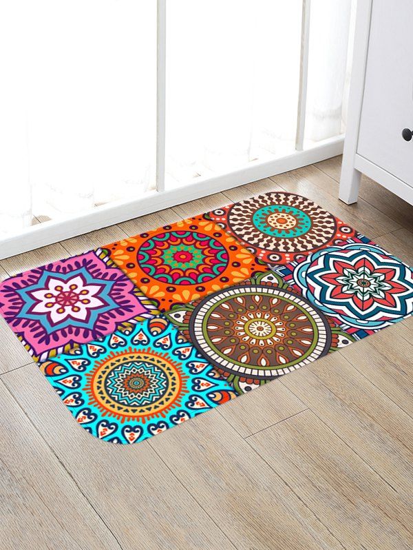 

Bohemian Patchwork Pattern Water Absorption Area Rug, Multi-b