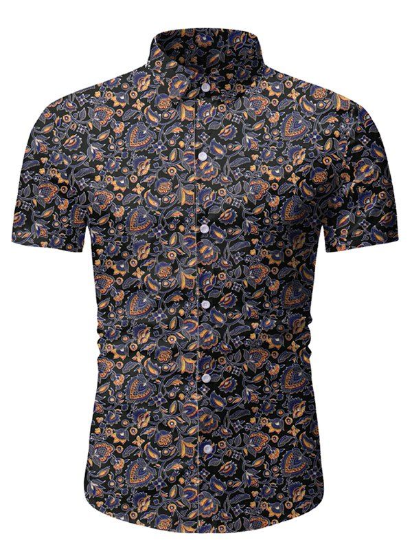 

Ditsy Floral Short Sleeve Vintage Shirt, Black