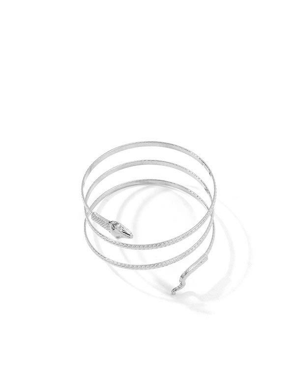 Minimalist Snake Wrap Bracelet, Silver