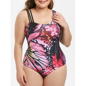 

Plus Size Butterfly Print One-piece Swimsuit, Multi