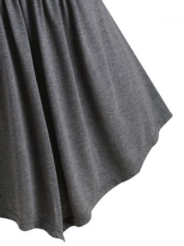 

Plus Size Keyhole Cold Shoulder O Ring T Shirt, Gray