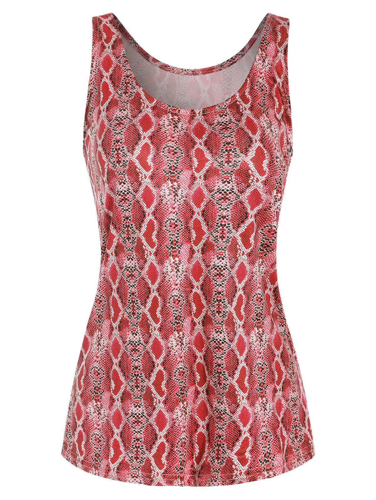 

Snakeskin Print Swing Tank Top, Valentine red