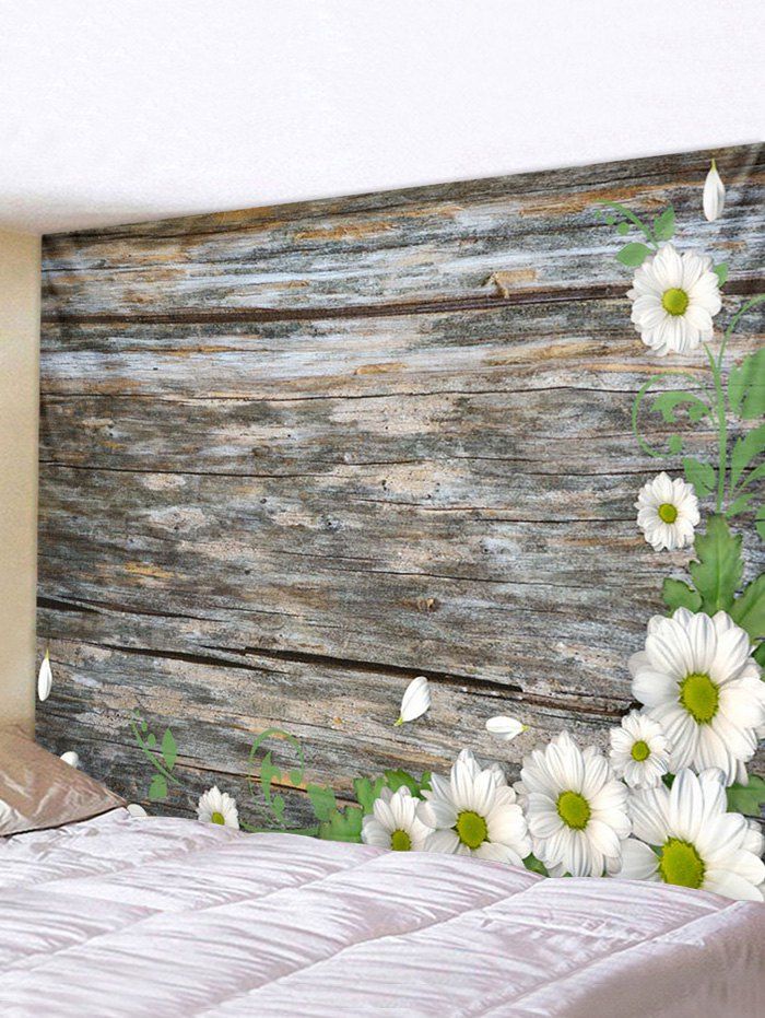 

Flower Wood Grain 3D Print Wall Tapestry, Multi
