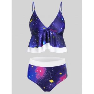 

Galaxy Print Padded Tankini Swimsuit, Multi a