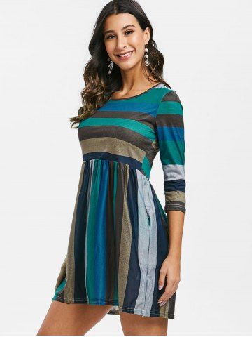 

Colorful Striped Tunic Dress, Multi-b