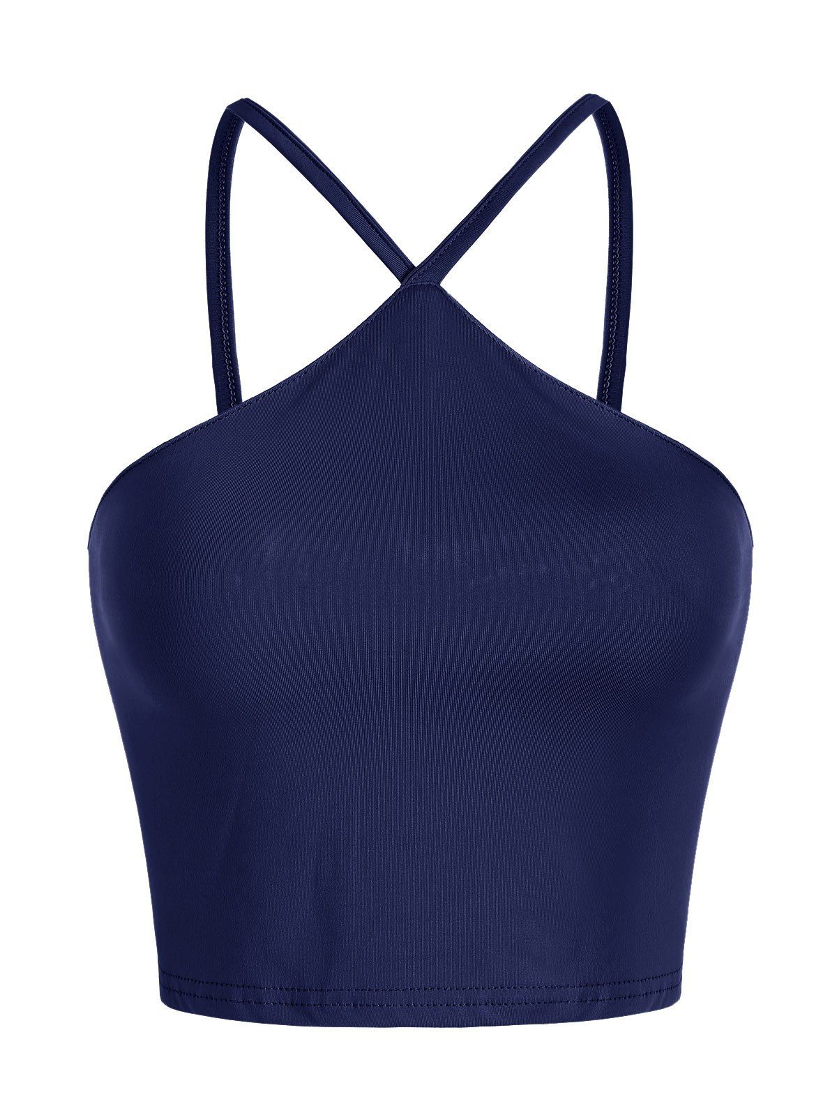 

Solid Color Fitted Cami Top, Deep blue