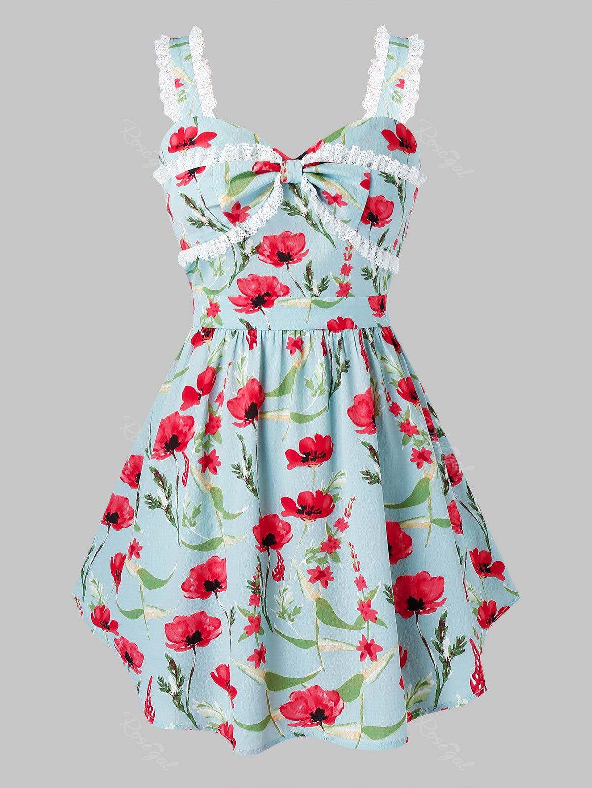 Fashion Plus Size Floral Print Bowkont Tank Top  