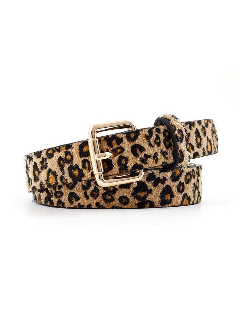 

Leopard Square Faux Fur Pin Buckle