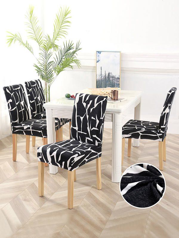 

1PCS Asymmetric Design Elastic Chair Cover, Black