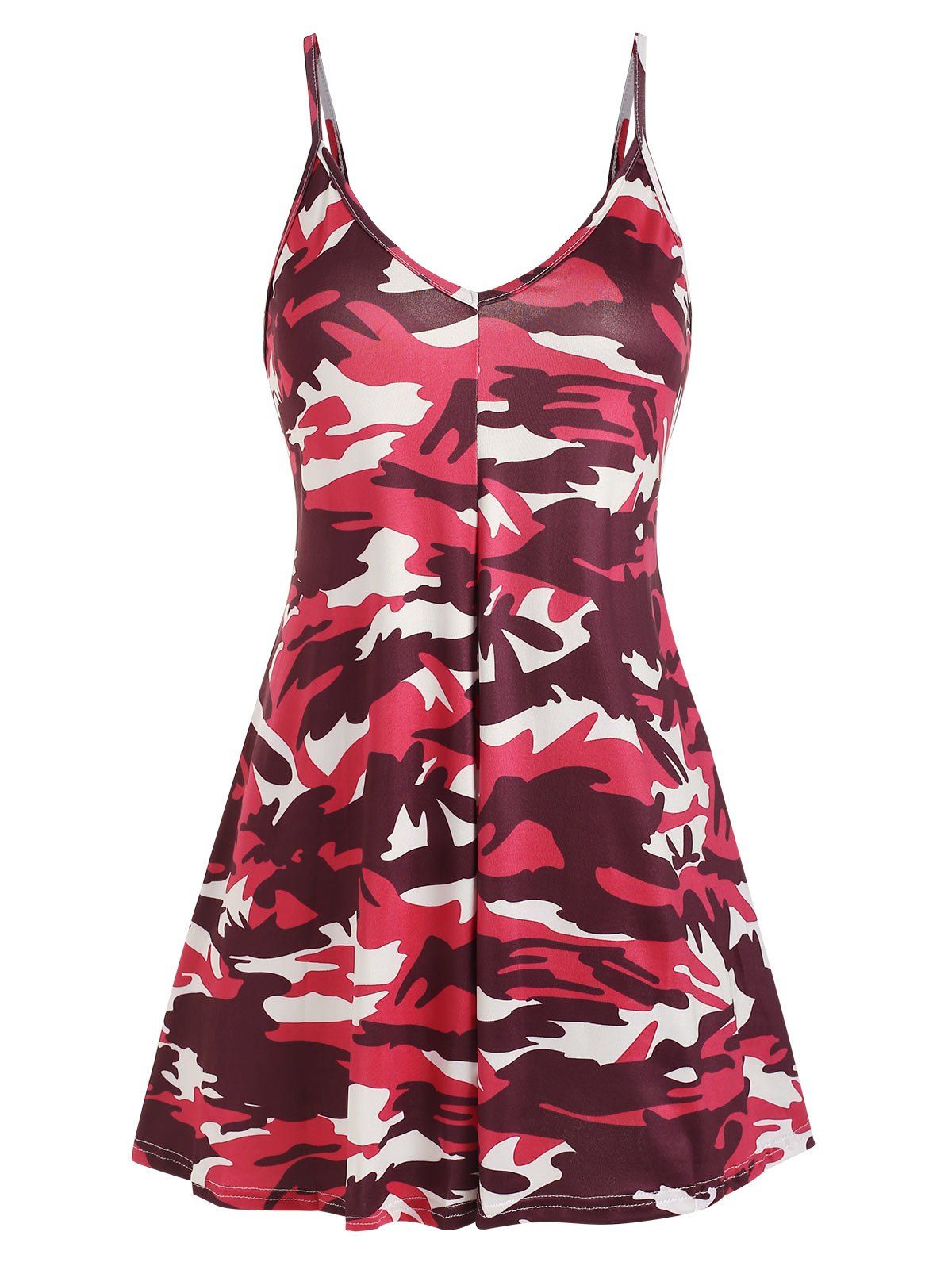 

Camouflage Swing Cami Dress, Red
