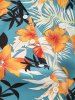 Chemise à Imprimé Fleur Tropicale Boutonnée à Manches Courtes - Multi-A XL