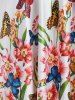 Butterfly Print Lace Panel Mini Cami Dress -  
