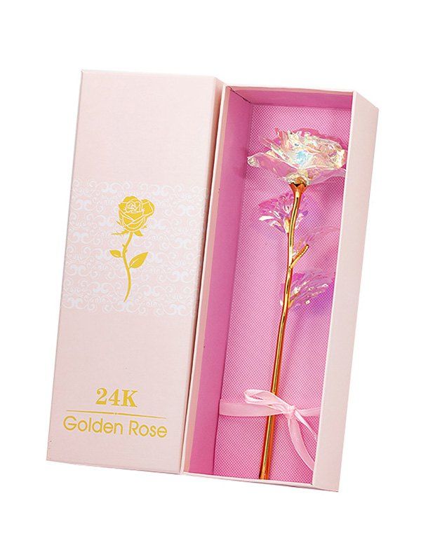 

Colorful Plated Artificial Rose Flower In A Box, Multi-b