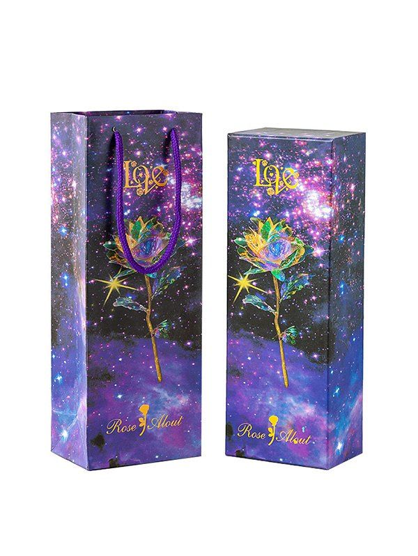 

Colorful Plated Artificial Rose Flower In A Box, Multi-c