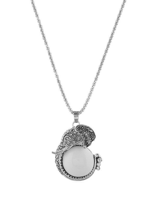 

Ethnic Elephant Pendant Chain Necklace, Silver